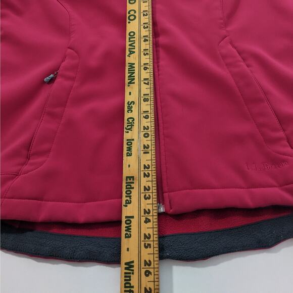 L.L.Bean Women’s Softshell Fleece Jacket Pink Magenta Medium M Full Zip Pockets - Picture 9 of 10